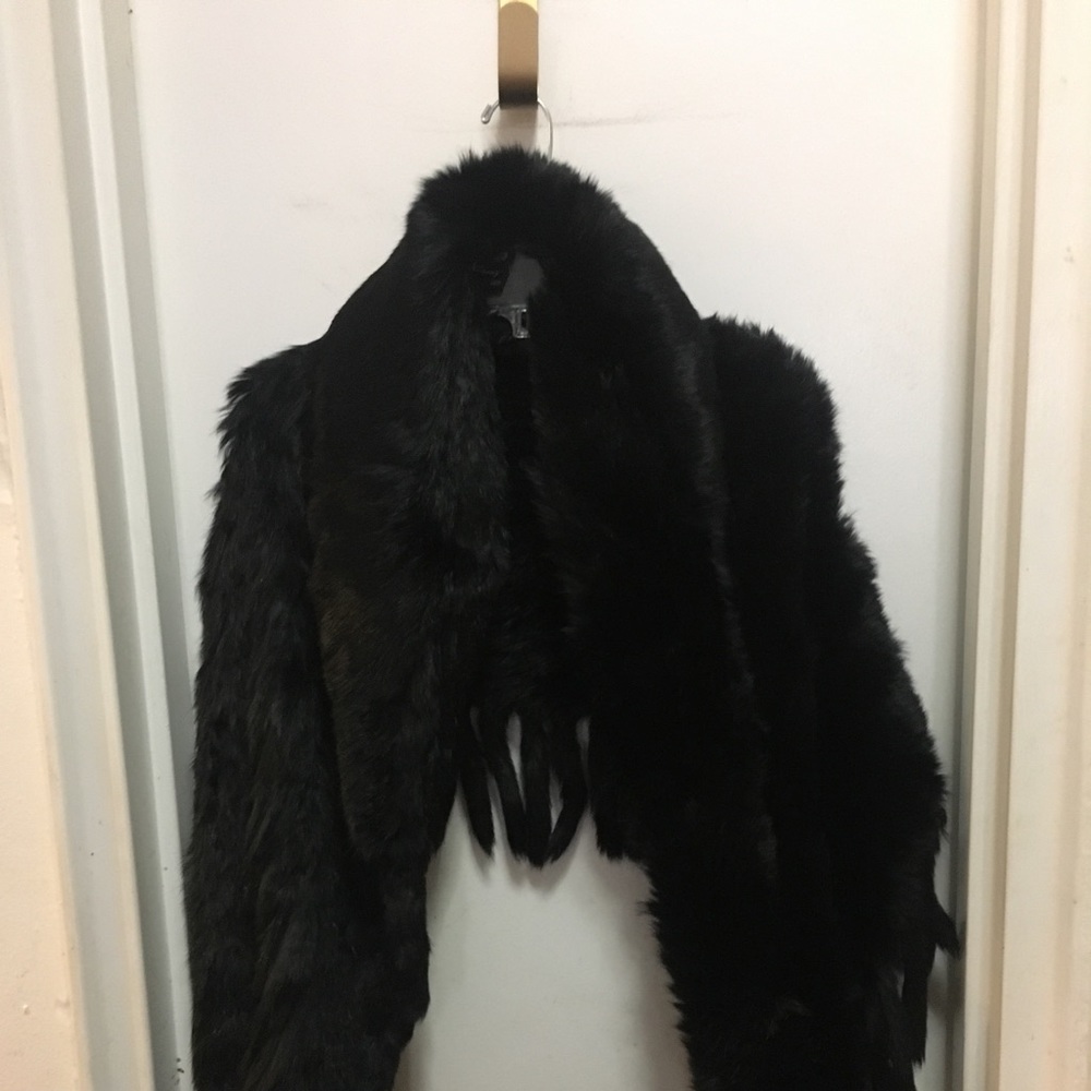 Sheared Rabbit Shawl No Sleeves